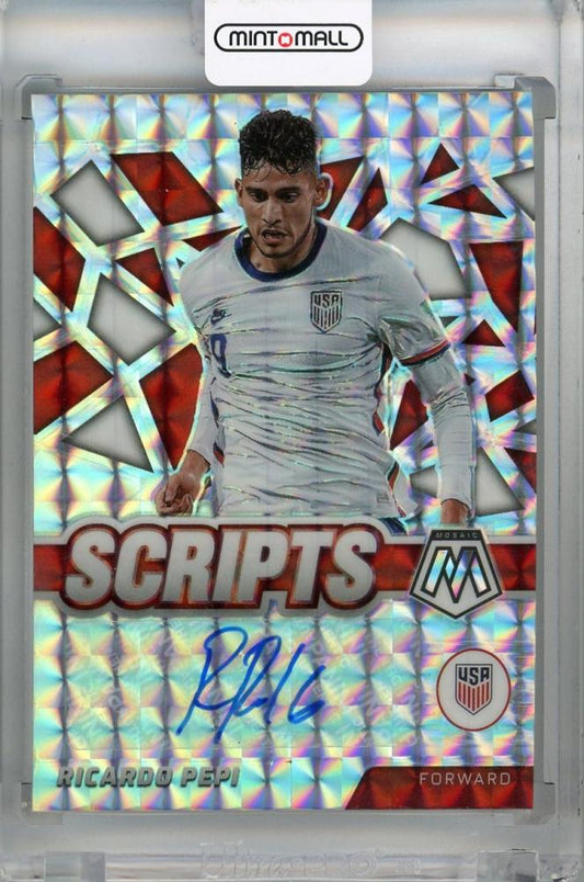 2021-22 Panini Mosaic FIFA Road to World Cup Ricardo Pepi Scripts Mosaic #2 Auto trading card