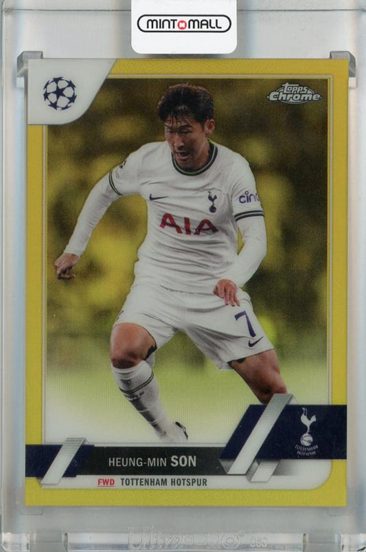 2022-23 Topps UEFA Club Competitions Tottenham Hotspur Heung-min Son Gold Foil #5 parallel card numbered 03 of 50