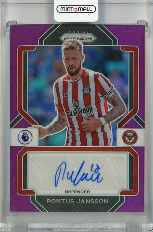 2022-23 Panini Prizm Premier League Brentford Pontus Jansson Autographs Silver Purple card #31 of 25