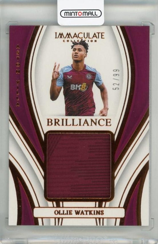 2023-24 Panini Immaculate Collection Ollie Watkins Brilliance Memorabilia card numbered 2452 of 99