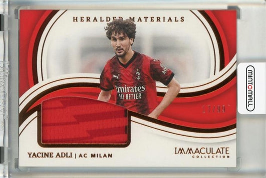 2023-24 Panini Immaculate Collection Yacine Adli Heralded Materials trading card numbered 417 of 99