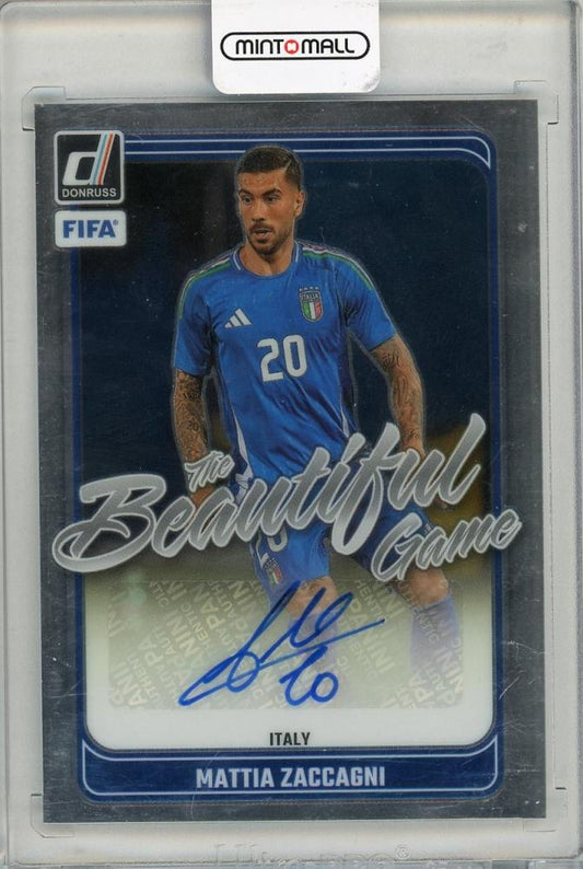 2024-25 Panini Donruss Mattia Zaccagni collectible autographed soccer card from Italy