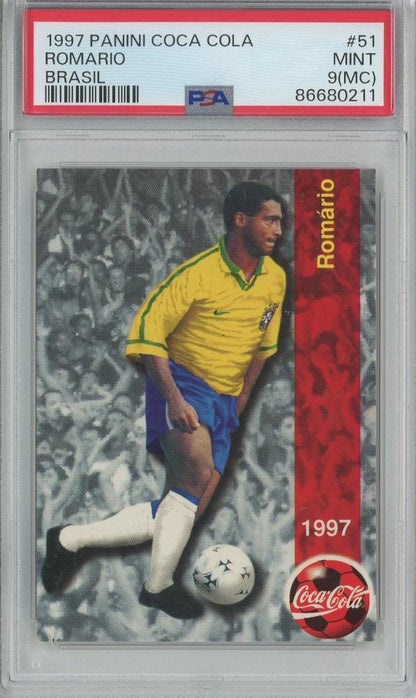 1997 Panini Coca Cola Romario #51 PSA9 Brazil graded trading card