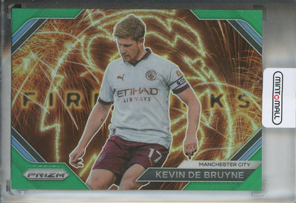 2023-24 Panini Prizm English Premier League Kevin De Bruyne Fireworks Prizms Green #12/5 card