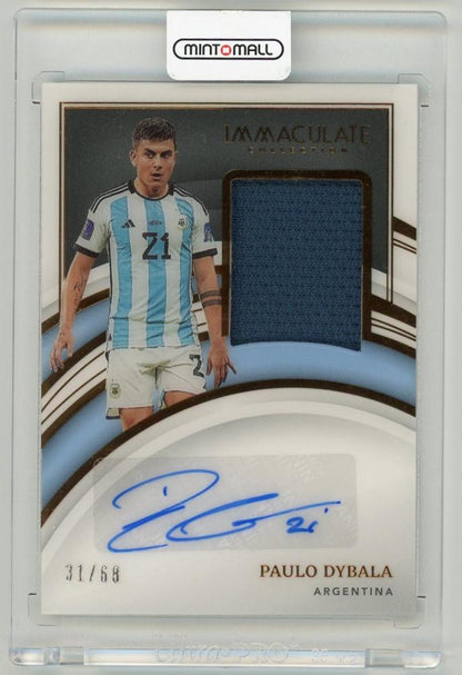 2022-23 Panini Immaculate Collection Paulo Dybala autograph memorabilia card numbered 31 out of 68