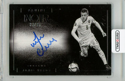 2016 Panini Noir Jamie Vardy Auto Black and White trading card numbered 38 of 95 from England