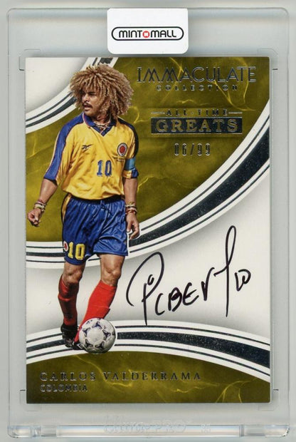 2017 Panini Immaculate Collection Carlos Valderrama autograph trading card numbered 6 of 99 from Colombia