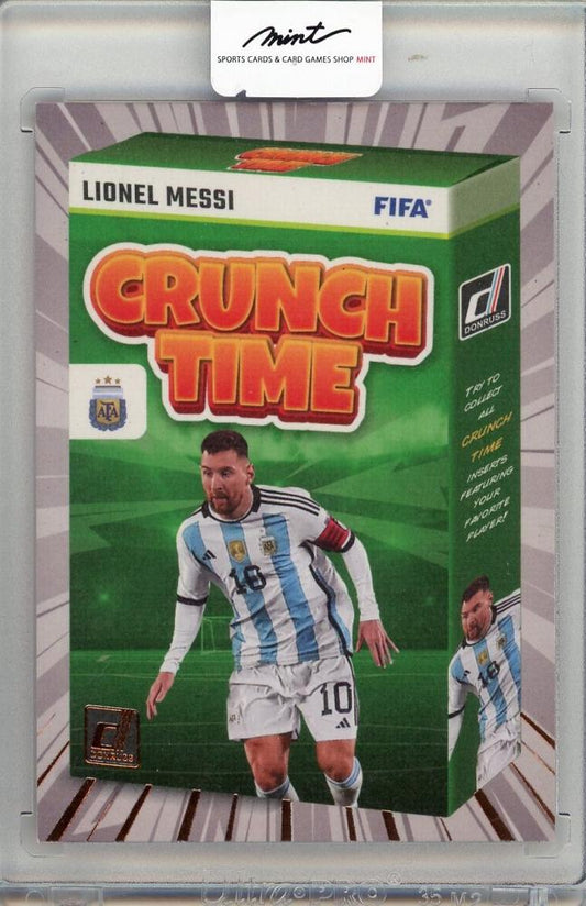 2023-24 PANINI DONRUSS Lionel Messi #1 trading card featuring Argentina national team