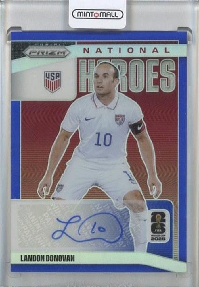 2026 Panini Prizm World Cup Landon Donovan National Heroes Blue #26 numbered 18 of 49 soccer card