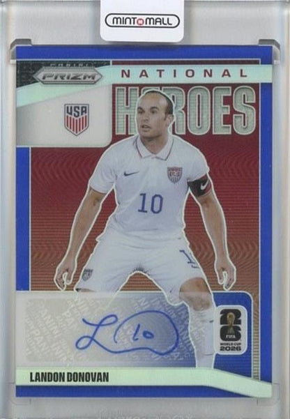 2026 Panini Prizm World Cup Landon Donovan National Heroes Blue #26 numbered 18 of 49 soccer card