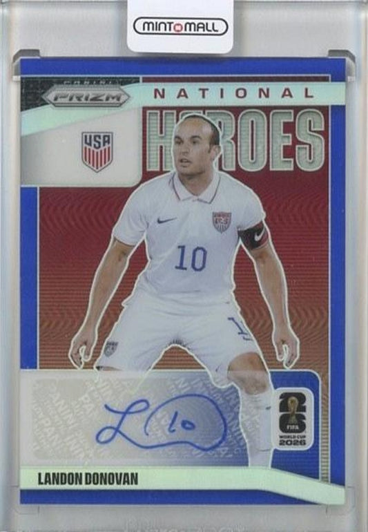 2026 Panini Prizm World Cup Landon Donovan National Heroes Blue #26 numbered 18 of 49 soccer card