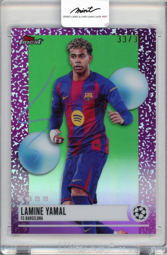 2026 TOPPS Finest UCC Lamine Yamal trading card number 26733 of 35 featuring FC Barcelona