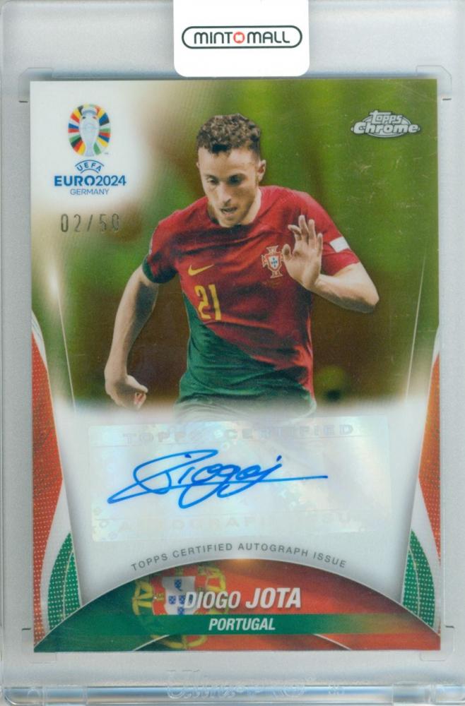 2024 Topps Chrome UEFA Euro Diogo Jota #CA-DJ Chrome Autograph Gold Refractor Parallel card from Portugal