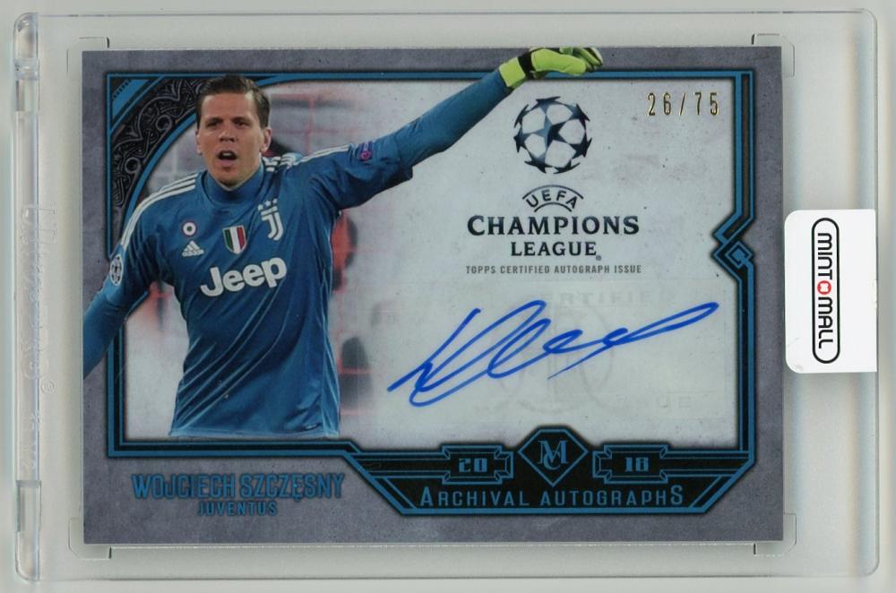 2018 Topps UEFA Champions League Museum Collection Wojciech Szczesny Juventus autograph card Sapphire Parallel 26 of 75