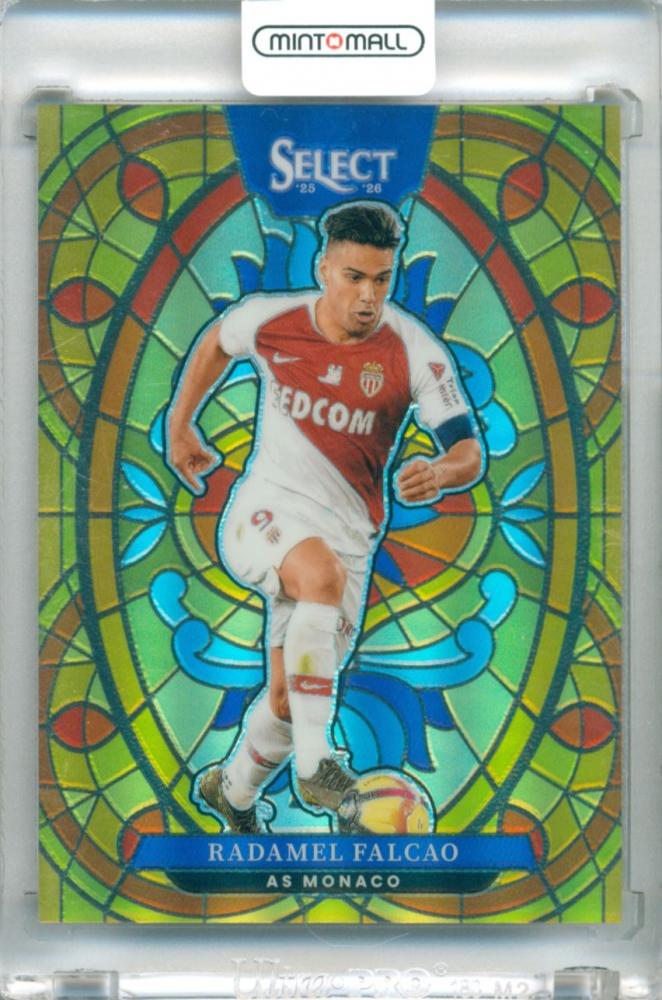 2025-26 Panini Select Ligue 1 soccer card Radamel Falcao #12 stained glass design As Monaco