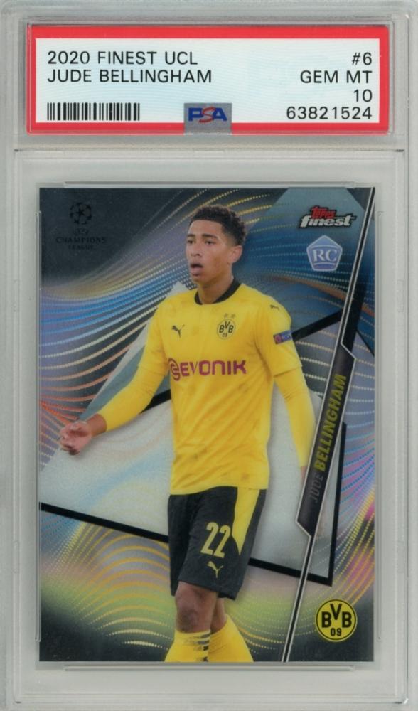 2020-21 Topps Finest UEFA Champions League Jude Bellingham Base Rookie Card PSA 10 GEM MT #6