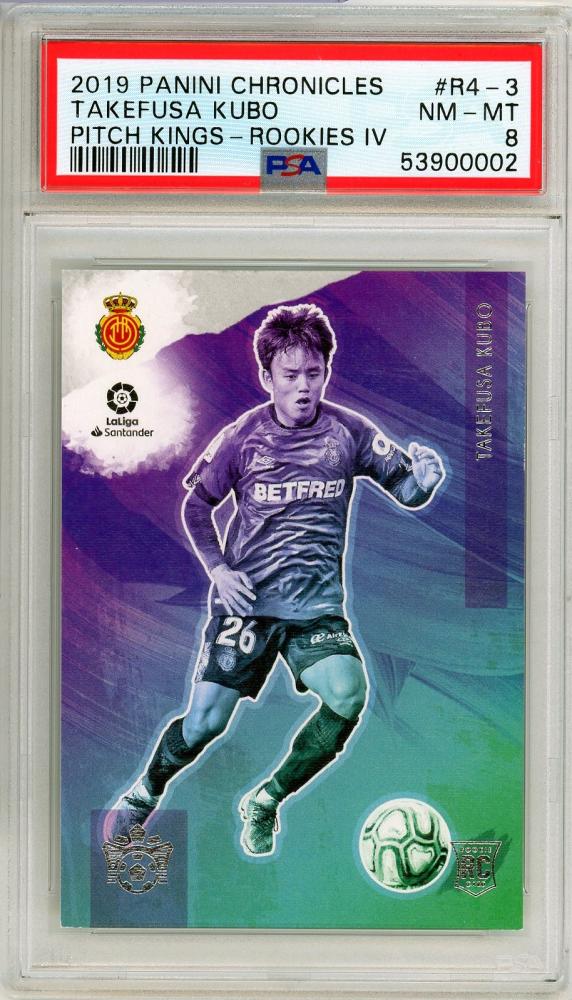 2019 PANINI CHRONICLES Takefusa Kubo Rookie Card graded PSA8 from Mallorca team