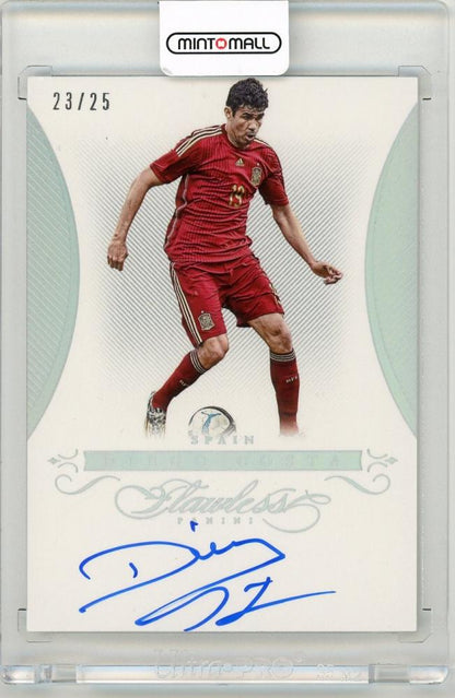 2016 Panini Flawless Diego Costa Flawless Signatures on card numbered 23 of 25 Spain soccer trading card