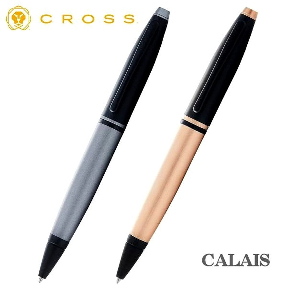 Cross ballpoint pen Kurei Matte Gray Amber NAT0112 with oil-based ink, 134mm length, gray and amber matte finish