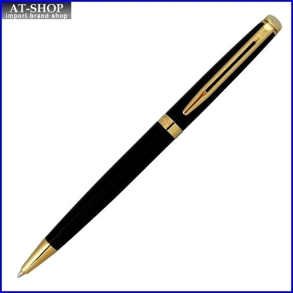 Waterman Metropolitan Essential Black GT ballpoint pen, sleek black finish with gold trim, 135mm length