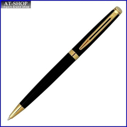 Waterman Metropolitan Essential Black GT ballpoint pen, sleek black finish with gold trim, 135mm length
