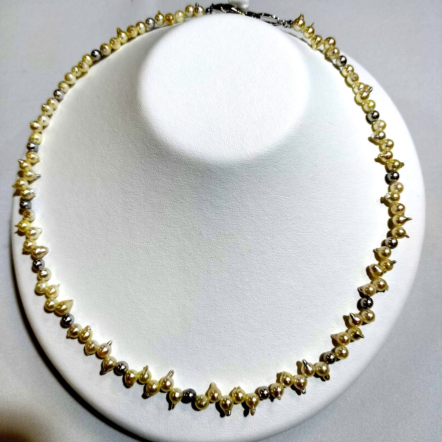 Akoya Pearl Cleopatra Necklace featuring 4.5-5mm untreated pearls on a 51cm strand