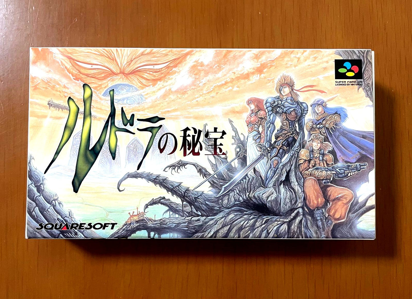 Super Famicom Ruda's Treasure game cartridge with original box and manual in good used condition