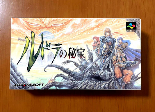 Super Famicom Ruda's Treasure game cartridge with original box and manual in good used condition
