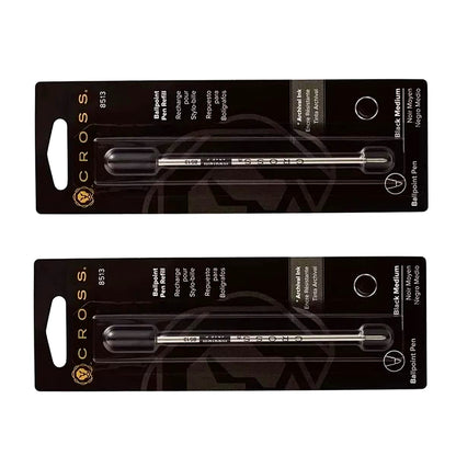 Set of 6 Cross Replacement Ink Refills Model 8513 Black Mid-sized M tip genuine ballpoint pen refills
