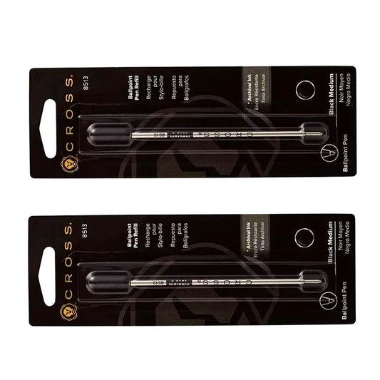 Set of 6 Cross Replacement Ink Refills Model 8513 Black Mid-sized M tip genuine ballpoint pen refills
