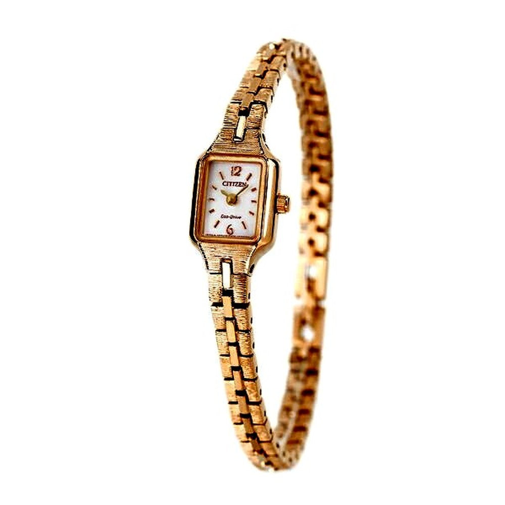 Citizen Ladies EG2043-57A wristwatch with silver dial and pink gold stainless steel band
