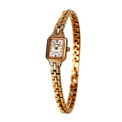Citizen Ladies EG2043-57A wristwatch with silver dial and pink gold stainless steel band
