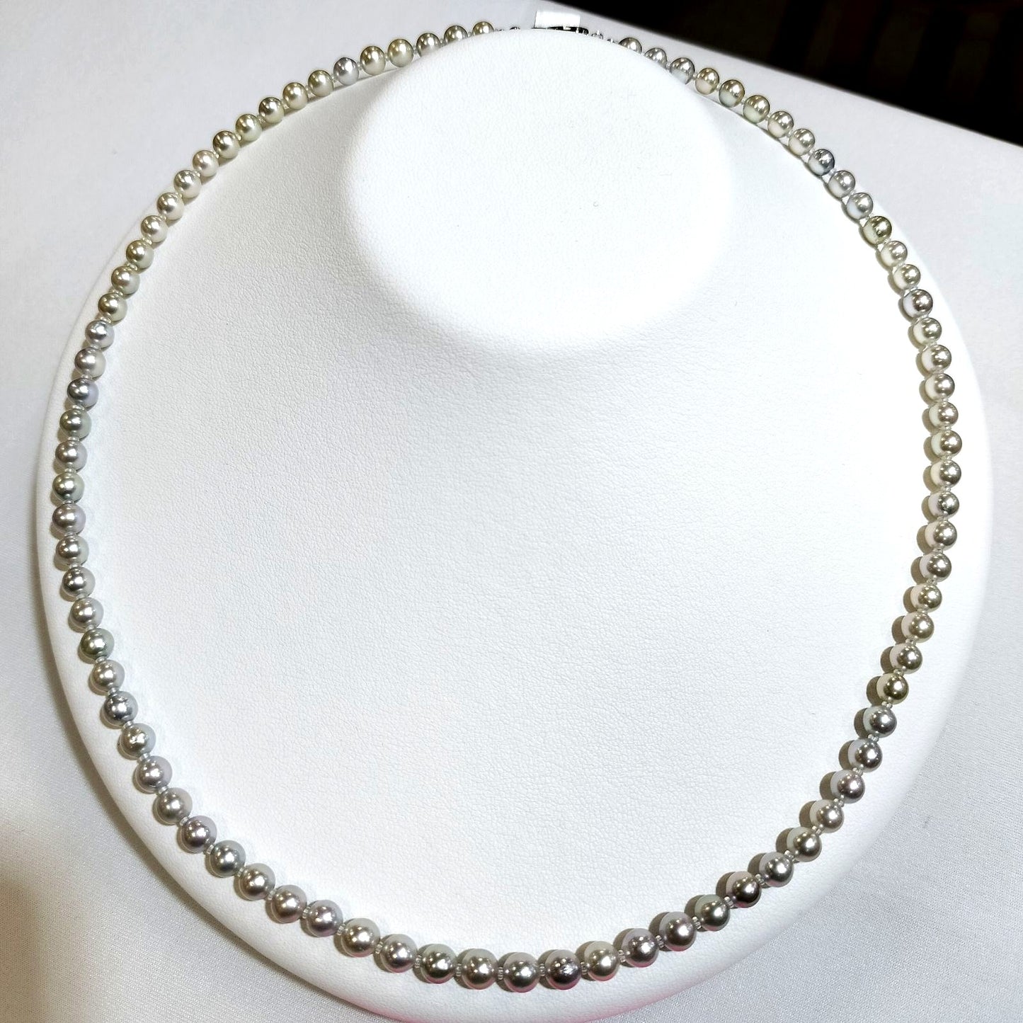 Akoya Pearl Natural Blue Necklace featuring 5mm pearls on a 52cm chain