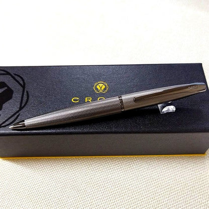 ATX Cross Ballpoint Pen Titanium Gray Model T05 with matte finish and diamond pattern surface