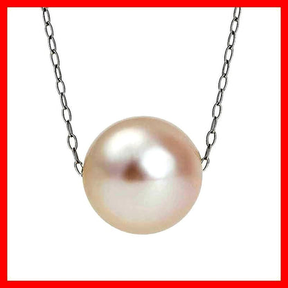 Pluster Pearl Necklace featuring 8.5-9mm single Akoya pearl on surgical stainless steel chain with gift box