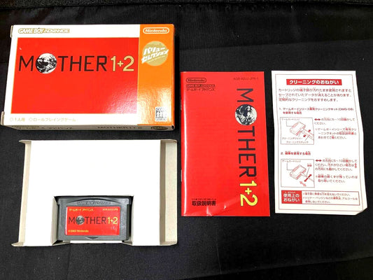 Mother 1+2 Value Selection reprint for Game Boy Advance with all included items displayed