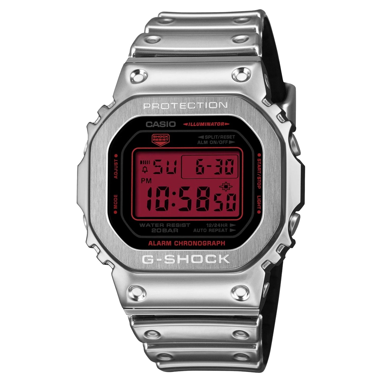 Casio G-Shock GM-5600YRA-8JF digital watch with metal bezel and gray strap Japan import