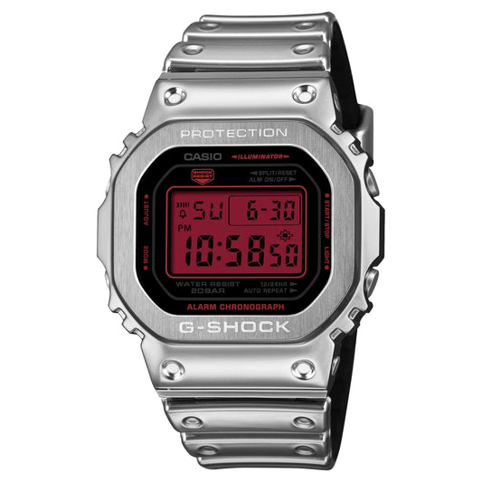 Casio G-Shock GM-5600YRA-8JF digital watch with metal bezel and gray strap Japan import