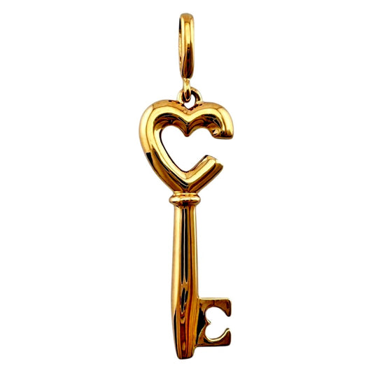 Mikimoto 18K pink gold pendant top for ladies in key heart design