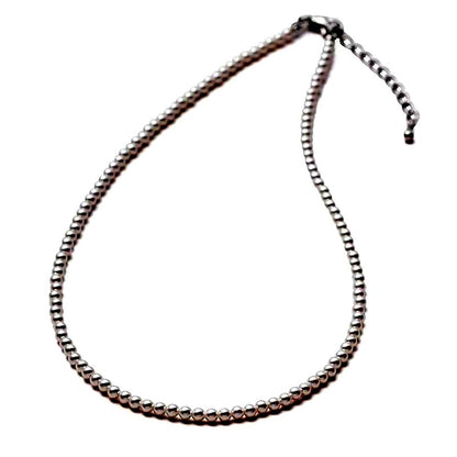 Baby pearl necklace with 3mm white pearls and silver chain, 41cm length with 5cm adjustable extension