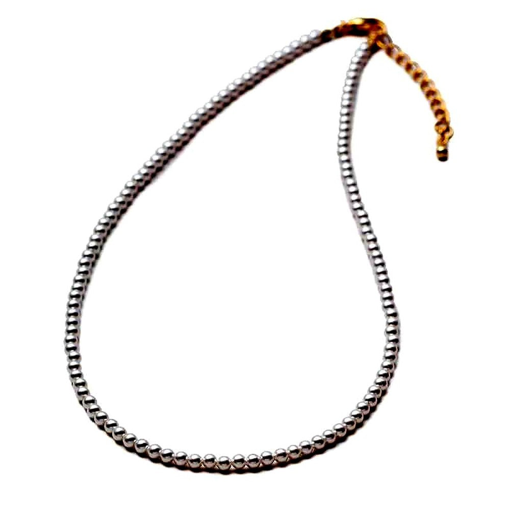 Baby Pearl Necklace Gran Premiere 35cm length with 3mm white crystal pearls and gold-plated clasp