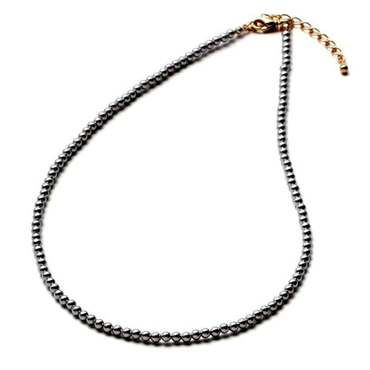 VOTRE COUTURE Baby Pearl Necklace 41cm 3mm crystal pearls silver gray and gold clasp