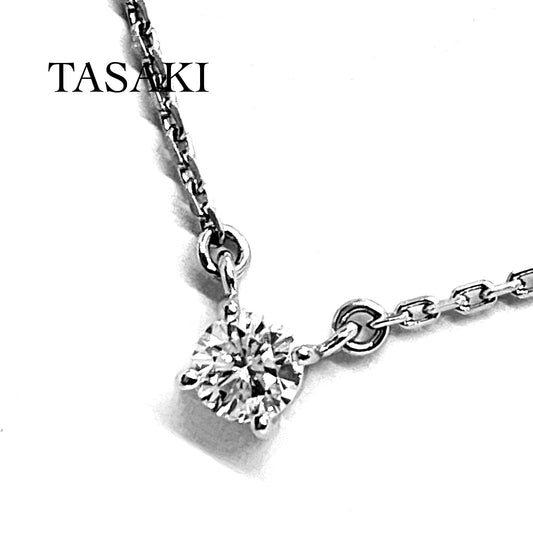 TASAKI diamond necklace with 0.34ct diamond set in Pt900 platinum on 40cm adjustable chain