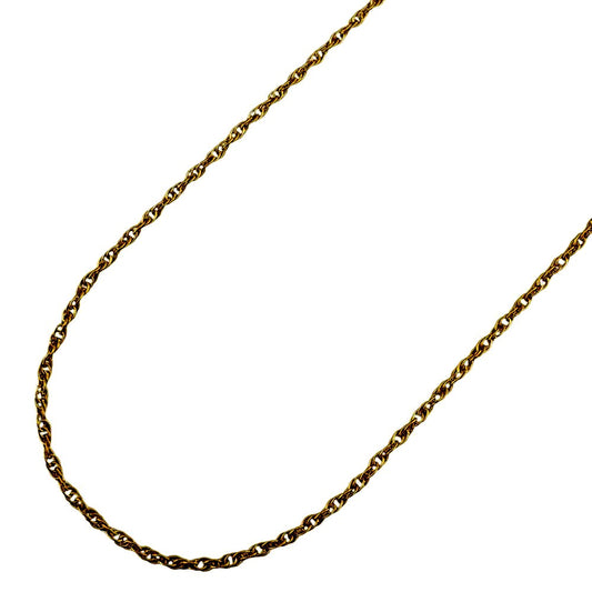 Mikimoto 18K yellow gold ladies chain necklace weighing 2.9g, made in Japan, shown on white background
