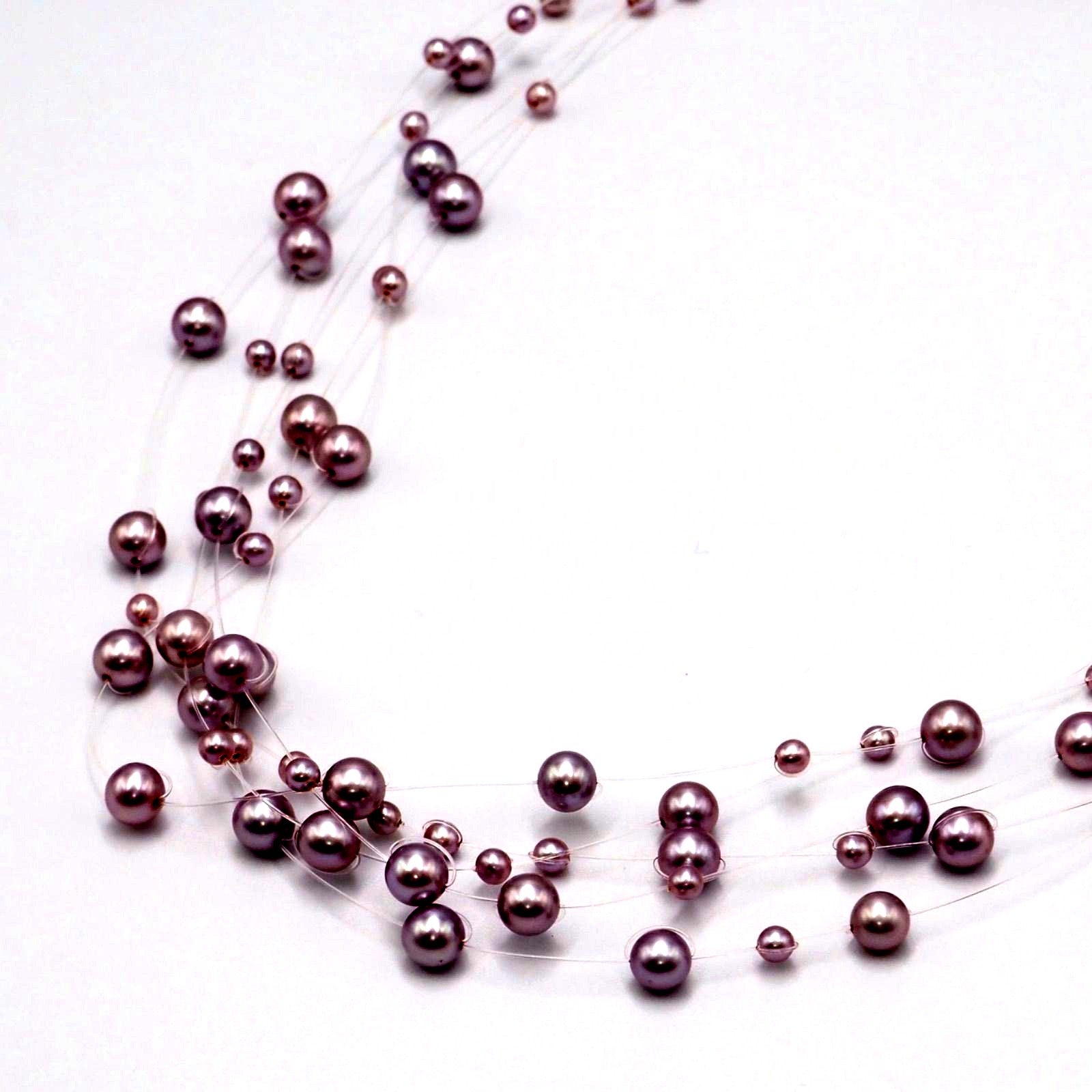TASAKI 5-row pearl necklace choker crafted in silver K18 white gold with a 42.5 cm length