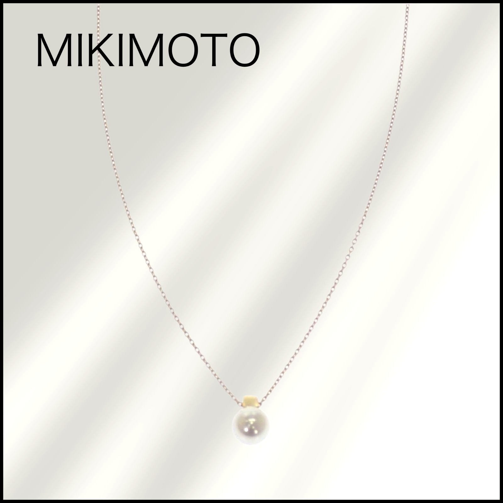 Mikimoto PP-20567K necklace featuring 7mm Akoya pearl pendant on 18K yellow gold 43 cm chain