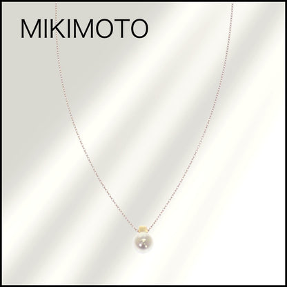 Mikimoto PP-20567K necklace featuring 7mm Akoya pearl pendant on 18K yellow gold 43 cm chain