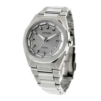 Citizen Attesa CB3040-56H men's silver dial wristwatch with silver super titanium band and durable case