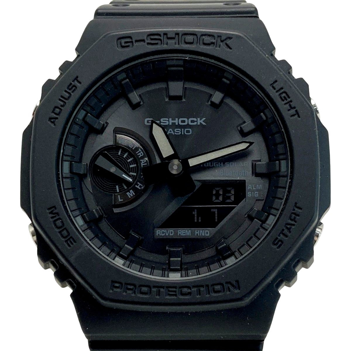 Casio G-Shock 2100 Series GA-B2100-1A1JF solar powered analog-digital men's watch with black display and stainless steel resin case