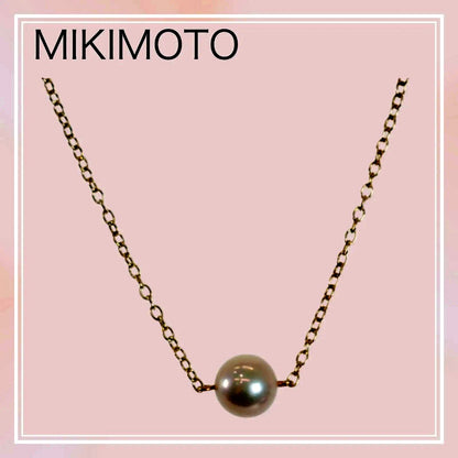 MIKIMOTO Pearl Necklace with 6.5mm Akoya pearls and K18 yellow gold chain length 38cm